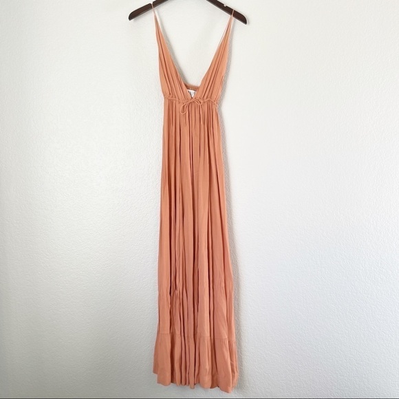 SWF Ruffle Hem Maxi Dress Deep Plunge Medium - Picture 4 of 12